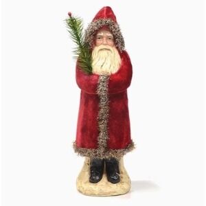 Ragon House Christmas 12"‎ Deep Red Velvet Belsnickle Santa Figurine NEW